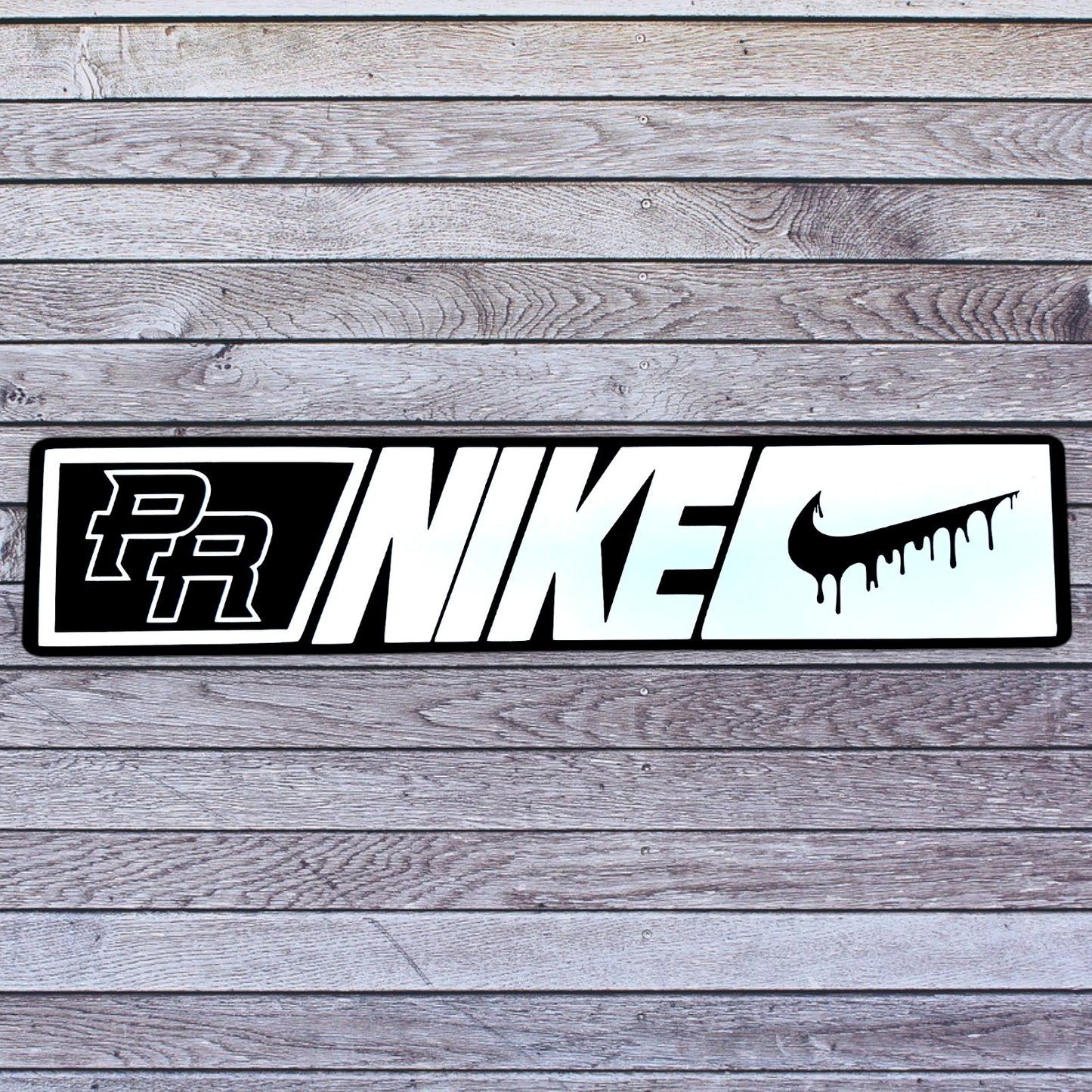 Tablilla Euro PR Acrilico y Vinil Nike Custom , Boricua , Puerto Rico PR/N/N
