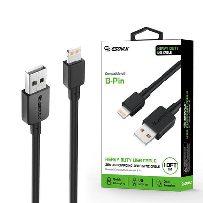 Esoulk 10ft Lighting USB Cable